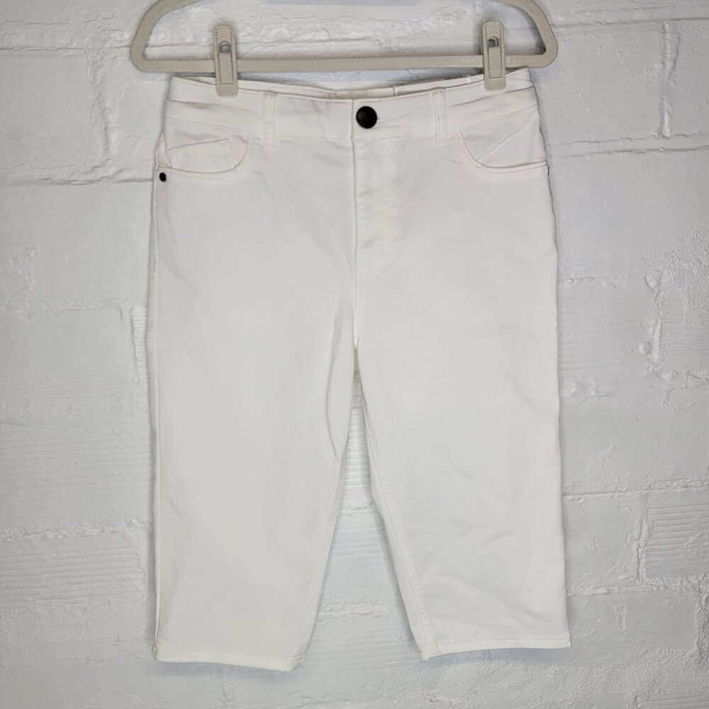 Christopher & Banks Women's Size 4 Skimmer Crop Pants High Rise White